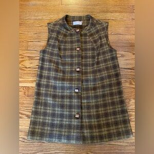 Vintage: late 1960s Pendleton 100% Virgin Wool Brown Plaid Longline Vest